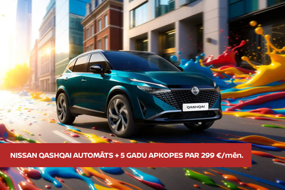 Nissan Qashqai automāts + 5 gadu apkopes par 299€/ mēn. 